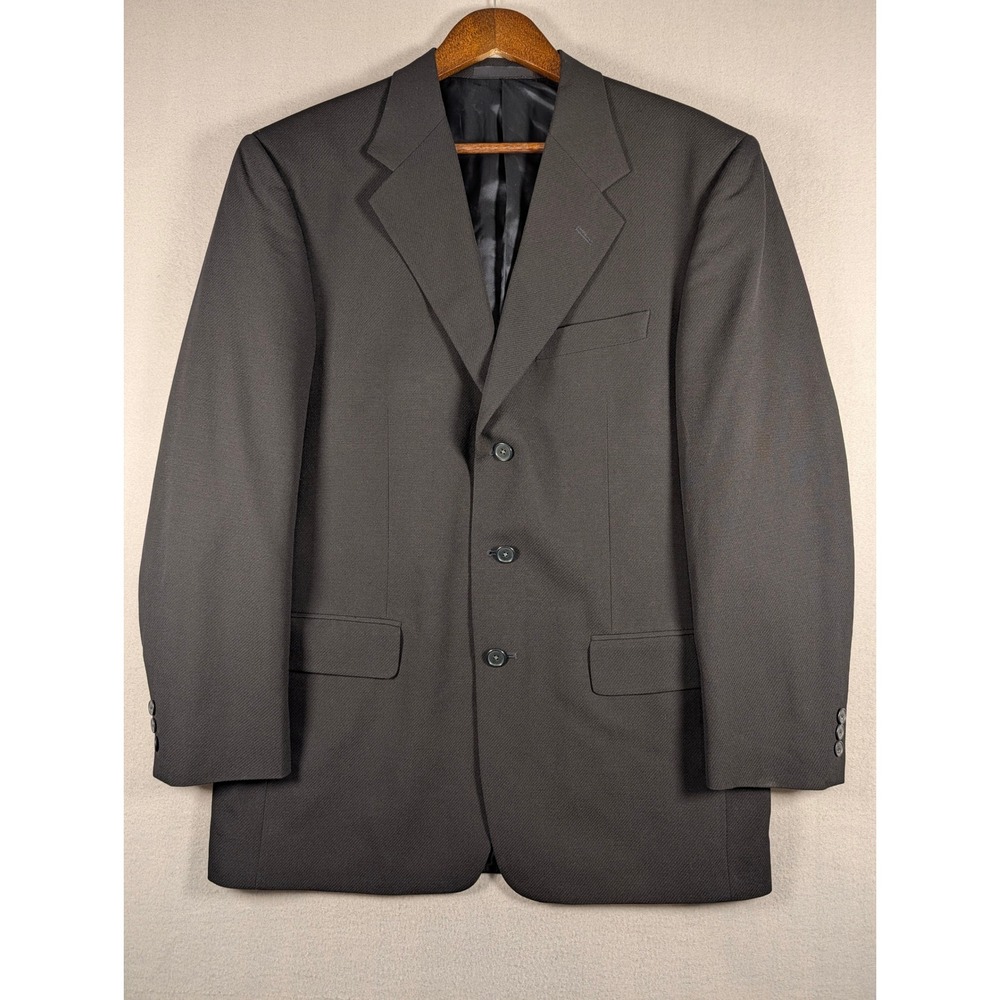 Tallia Uomo Nordstrom Mens 40 Regular Wool Blazer Jacket Black 3 Button STRESSA
